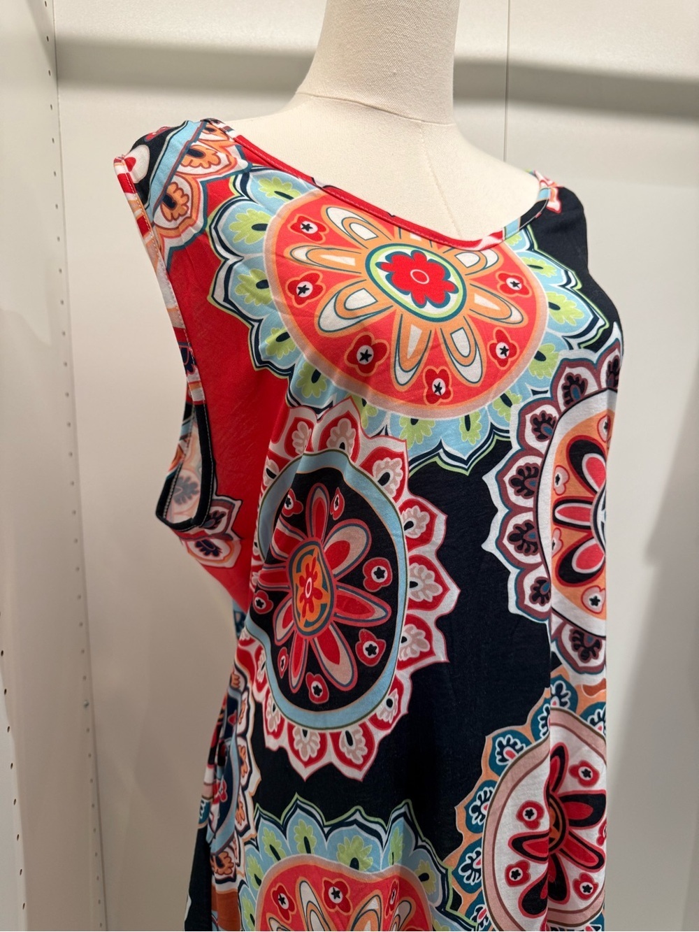 Sleeveless Medallion Print Maxi Dress - Bold Multi - Picture 3 of 6